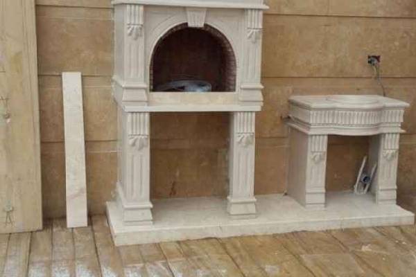 باربیکیو سنگی دیواری با طراحی کلاسیک